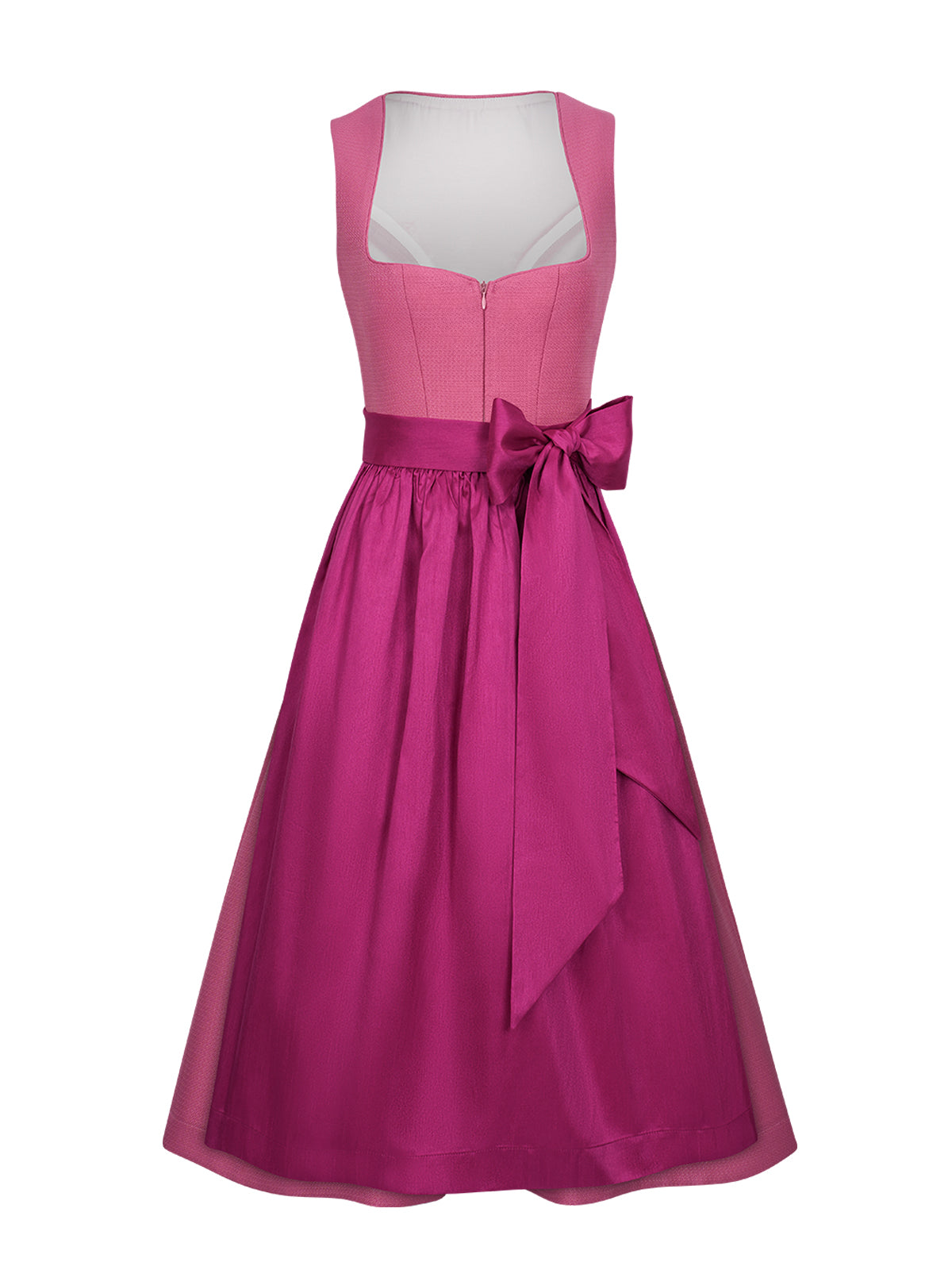 Pink Herz-Ausschnitt Einfarbig Dirndl Camille